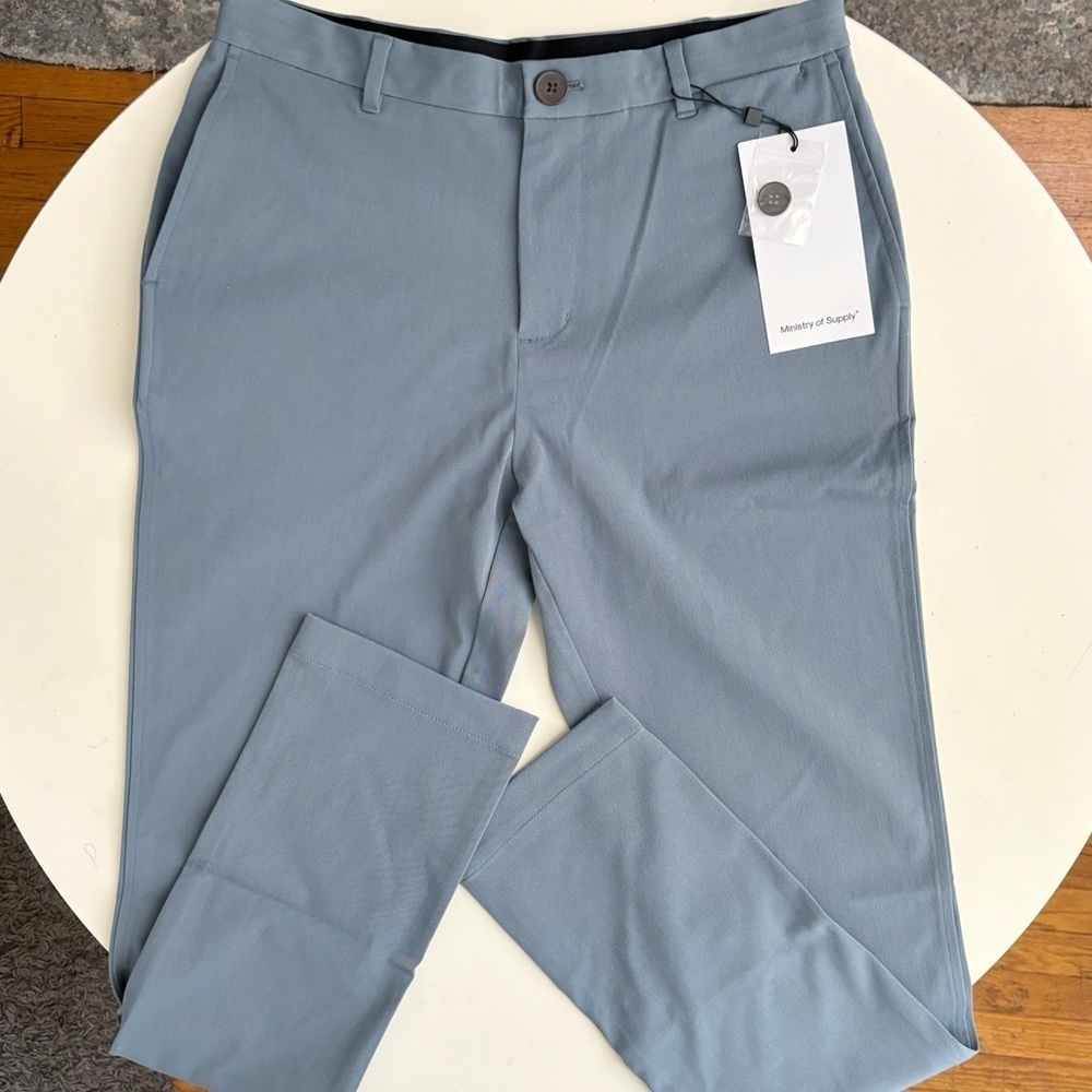 Ministry of Supply Men’s Pace Tapered Chino Pant Blue 30x33 New
